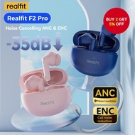 Realfit F2 Pro Earphones TWS Earbuds Wireless Bluetooth Headphones ANC HiFi Stereo ENC 4-Mic for Gam