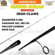 Ujung Joran Fenwick Iron Claws Panjang 165 180 Bahan Carbon Hollow