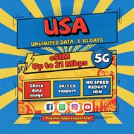 USA eSIM 3-15Days Daily 1GB-3GB Unlimited Data Instant Email Delivery High Speed Travel Data USA eSI