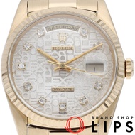 นาฬิกา Rolex Day-Date ประดับเพชร 10 เม็ด หน้าปัดคอมพิวเตอร์ รุ่น Day-Date 18238G(R) พร้อมกล่อง ใบรับ