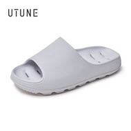 UTUNE Hollow Leak Sandal Slides For Men Bathroom Shower  Slippers shoes EVA Soft Non-slip Black Grey