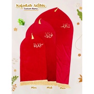ARABIC TRAVEL PRAYER RUGS CUSTOM NAME 3 SIZES Muslim Motif Sejadah Sejadah Travel Sejadah Custom Nam