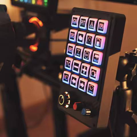 PC Simracing RGB Button Box Multi-function Center Control Box Instrument for EuroTruck Hub for Thrus