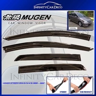 (Made in Malaysia) Mugen Door Visor Compatible With Honda Stream (Rn1/2/3/4/5) 2001 - 2007