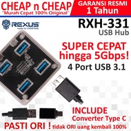 USB Hub 4 Port + Converter Type C Rexus RXH-331 Usb 3.1