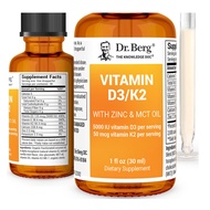 Dr. Berg Liquid Vitamin D3 & K2 Supplement with Zinc Calcium MCT Oil & Vitamin E - 30ML