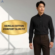 BENTOP Cotton Comfort Slim Fit Shirt (Long Sleeve) | Kemeja Kerja Lelaki | 6 Warna