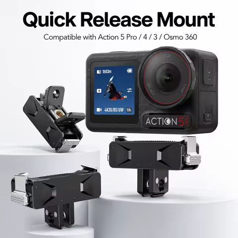 Quick Release Magnetic Adapter Mount For DJI OSMO Action 3 4 5 Pro OSMO 360 1/4 Screw Sports Camera 
