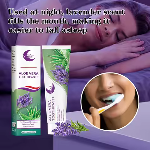 Toothpaste Deep Cleaning Whitening Teeth Fresh Breath Gum Care Natural Night Oral Care Aloe Vera Lav