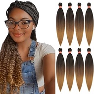Ombre Pre-stretched Braiding Hair,Silky Braid Hair Extensions, Itch Free Crochet Twist Hair Braids, 
