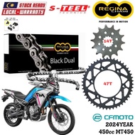 CF MOTO 4500cc MT450 Full Set Regina Black Dual Chain 520 ZRA Steel Sprocket Sets