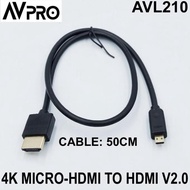 - AVPRO AVL22AD 4K 60hz HDMI v2.0 to Micro HDMI Cable