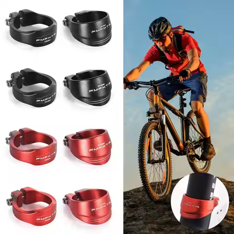 31.8mm/34.9mm Bicycle Seatpost Clamp Black Red Cycling Accessories Seat Tube Clamp Aluminum Alloy Bi