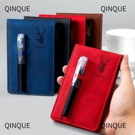 QINJUE A7 Notebook, A7 Horizontal Line Pocket Notebook,  Portbale Leather Cover Memo Pad Business