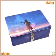 ELAINE Desktop Storage , with Lock Key Large Capacity Tinplate Box, Jewelry Vintage Household Makeup