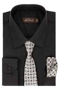 Alberto Danelli Mens Dress Shirt and Tie Set, Dress Shirts for Men, Long Sleeve Button Down, Big and