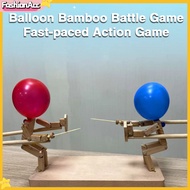 FA|  Balloon Bamboo Battle Game Fast-paced Bamboo Man Battle Toy with Balloons 2 Players Game Handmade Wooden Fencing Puppets Fun and Exciting Gameplay for Kids and Adults