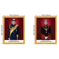 Bingkai L Potret Agong Dan Permaisuri 54.5cm x 44.5cm [Unofficial] Malaysia Perdana Menteri Sultan N