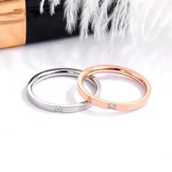 HT One Diamond One Heart One Item Stainless Steel Ring Fashion Jewelry Wholesale Titanium Steel Girl