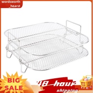 2-Layers Air Fryer Grilling Rack for 4.2-5.8QT Air Fryer Kitchen Oven Steamer Cooker