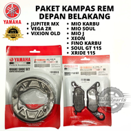 ORIGINAL PAKET KAMPAS REM DEPAN BELAKANG TROMOL 5MX 3C1 YAMAHA MIO OLD LAMA KARBU SPORTY SMILE J SOUL GT XEON FINO XRIDE 115 JUPITER MX VIXION OLD VEGA ZR KUALITAS ASLI ORI YGP DISPAD CAKRAM DISPED PIRINGAN DISCPAD PAD SET DISPET X RIDE DISPAT