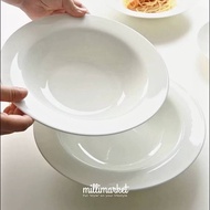 [MILLI] WHITE BASIC PASTA PLATE D 25cm / WHITE ceramic pasta PLATE cafe PLATE millimarket/