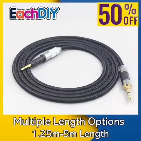 6.5mm XLR 4.4mm Super Soft Headphone Nylon OFC Cable For Audio Technica ATH-M50x ATH-M40x ATH-M70x A