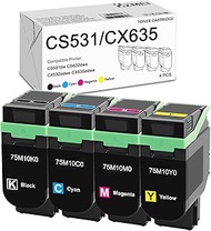 CS531 CX532 Standard Yield Toner Cartridge with New Chip 75M10K0 75M10C0 75M10M0 75M10Y0 Replacement