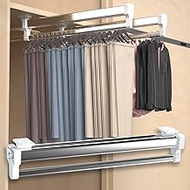 GIVROLDZ Clothing rod Extendable, multi-purpose trouser holder for wardrobe, pull out clothes rail c