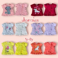 Sun-Sand เสื้อยืดเด็กรุ่นหลังระบาย Cotton100%(อายุ1-8ปี)