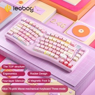 2025 New!!! LEOBOG A75 Customized Alice Mechanical Keyboard RGB TOP Structure 2.4g Wireless Three-mo