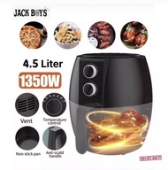 JACKBOYS HEAVY DUTY OIL FREE AIRFRYER 4.5LITERS ELECTRIC AIR FRYER WITH FREE NON STICK PAN TIMER AIRFRYER FRIES FRYER