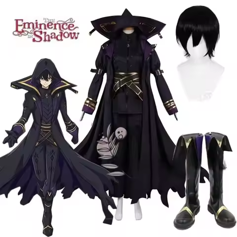 KK56Kagenou Cid Cosplay Costume Anime The Eminence In Minoru Kageno Black Uniform Shadow Garden Shoe