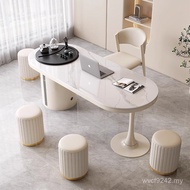 Ban Qingfeng Simple Cream Table Chair Table Luxury Tea Table Combination Modern Tea Rock Small Apart