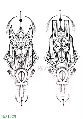Waterproof Temporary Tattoo Sticker protector of Ancient Egypt Egyptian totem Anubis fake tatto flas