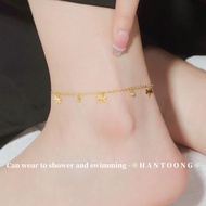18K Gold Plated Stainless Steel Anklet for Woman Cute Dragonfly Design Anklet Gold 916 Jewellery 脚链