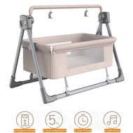 【In stock】Baby electric rocking chair Balance Bouncer Cradle Rocking Chair Baby Electric Auto-Swing Bed Infant Toddler Sleeping Rocker Cot Cradle Space Safe Crib Children Music Cra