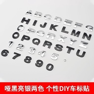 Car 3D Letter Car Sticker English Letter Car Label DIY Letter Solid Number Metal Body Sticker Word L