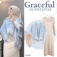 Latest Women's Wedding Outfit Outer Arwen + Dress + Stylish Hijab SET TD 345 - Urbanstreetwear