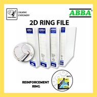 ABBA 2D RING FILE PUTIH A4 SIZE | FAIL PUTIH SEKOLAH | FILE PUTIH PVC 2D (25MM/40MM/50MM/65MM)