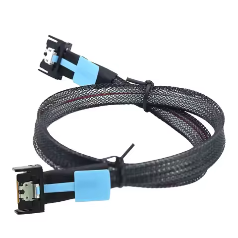 Gen5 PCIe PCI Express MCIO Slimline SFF-8654 4i to MCIO 4i Adapter Cable for Server Data Connection 