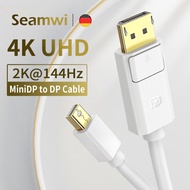 Seamwi Mini DP to DP Cable Mini Displayport 2K 144hz Thunderbolt to Displayport Male to Male Audio Video Adapter Cable