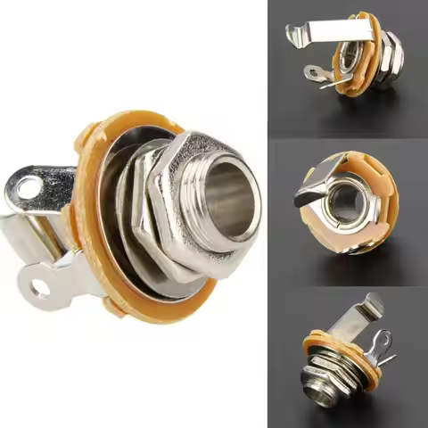 10PCS 6.35mm Mono Audio Input Jack Plug Socket for Electric Guitar/Bass Effect Pedals - Power & Audi