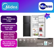 [RM112.90 CASHBACK] Midea 2 Door Inverter Refrigerator | Fridge | Peti Ais 2 Pintu | 280L MDRT346MTB28-MY