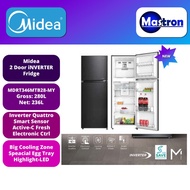 Midea 280L 2 Door Inverter Refrigerator MDRT346MTB28-MY Peti Ais 2 Pintu Midea