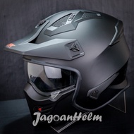 Still Available! Jpx Helmet Mx726R Clear Visor Black Doff Red Solid Mx726 R Crossover