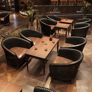 Cafe Bar Sofa Set Bar Table and Chairs Retro Bar Sofa Small Wine Bar Single Seater Dining Set Whiske