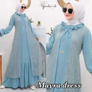 MAYRA DRESS - GAMIS CRINKLE PREMIUM KOMBINASI BROKAT MALIKA TERBARU