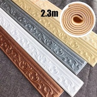 [Featured] 1 Roll 2.3M x 8CM 3D Foam Self-adhesive Waterproof Removable Wallpaper Border / Wall Skir