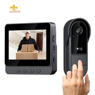 2.4G WiFi HD Doorbell Camera 4.3 Inch IPS Screen Eye Peephole Camera Waterproof [anisunshine.sg]